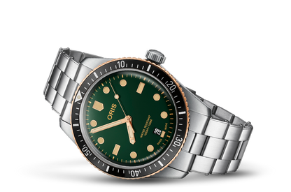Divers Sixty-Five, Green, Stainless steel Strap