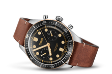 Divers Sixty-Five Chronograph, Black, Leather Strap