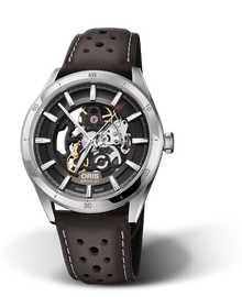 Artix GT Skeleton, 42mm, Grey, Leather Strap, Stainless steel screw-in security crown, Multi-piece stainless steel case