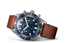 Divers Sixty-Five Chronograph Bucherer Blue Editions, Blue, Leather Strap