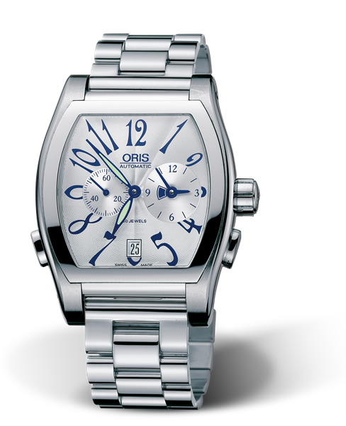 Tonneau Worldtimer, 38.50 x 48.30 mm, Grey, Stainless steel Strap, Stainless steel crown and pushers, Multi-piece stainless steel case