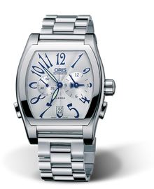 Tonneau Worldtimer, 38.50 x 48.30 mm, Grey, Stainless steel Strap, Stainless steel crown and pushers, Multi-piece stainless steel case
