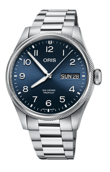 Big Crown ProPilot Big Day Date, 44mm, Blue, Stainless steel Strap, Stainless steel screw-in security crown, Multi-piece stainless steel case