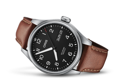 Big Crown ProPilot Big Day Date, Black, Leather Strap