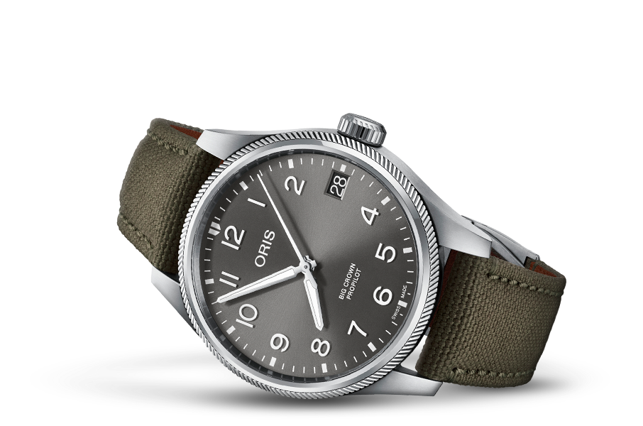 Big Crown ProPilot Big Date, Grey, Textile Strap