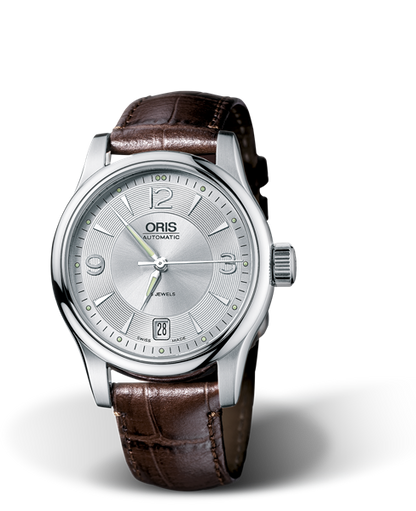 Classic Date 2006, 37mm, Grey, Leather Strap, Stainless steel crown, Multi-piece stainless steel case