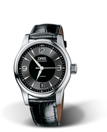 Classic Date 2006, 37mm, Black, Leather Strap, Stainless steel crown, Multi-piece stainless steel case