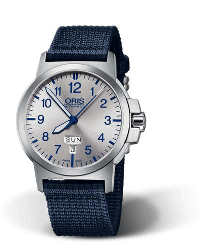 BC3 Advanced, Day Date, 42mm, Grey, Textile Strap, Stainless steel screw-in security crown, Multi-piece stainless steel case