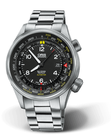 Big Crown ProPilot Altimeter with Meter Scale, 47mm, Black, Stainless steel Strap, Stainless steel screw-in security crown, Multi-piece stainless steel case