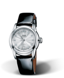 Artelier Lady Date Diamonds, 31mm, Grey, Leather Strap, Stainless steel crown, Multi-piece stainless steel case