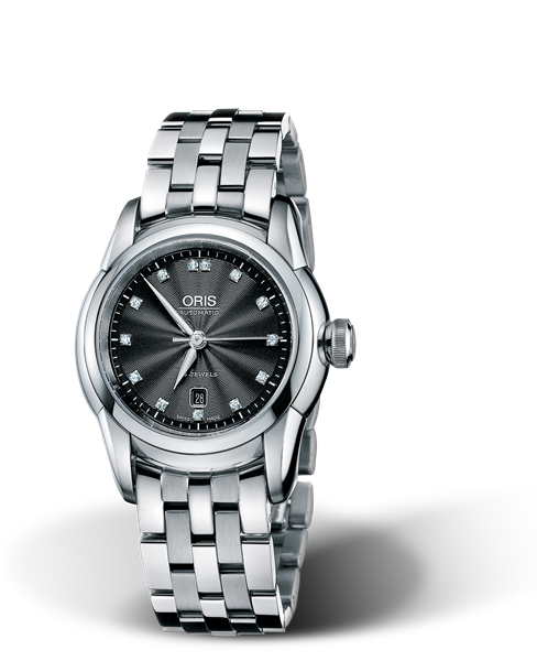 Artelier Lady Date Diamonds, 31mm, Black, Stainless steel Strap, Stainless steel crown, Multi-piece stainless steel case