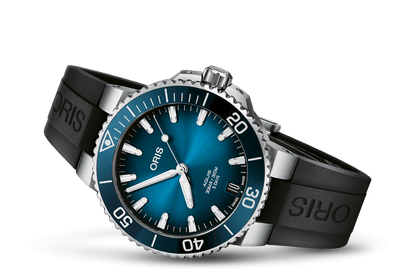 Aquis Date Calibre 400, Blue, Rubber Strap