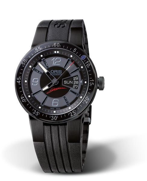 Kazuki Nakajima Limited Edition, 42mm, Black, Rubber Strap, Stainless steel crown, black PVD plated, Multi-piece stainless steel case, black PVD plated, flexible lugs