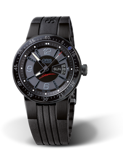 Kazuki Nakajima Limited Edition, 42mm, Black, Rubber Strap, Stainless steel crown, black PVD plated, Multi-piece stainless steel case, black PVD plated, flexible lugs