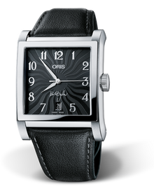 Bob Dylan Limited Edition, 37.80 x 39mm, Black, Leather Strap, Stainless steel crown, Multi-piece stainless steel case