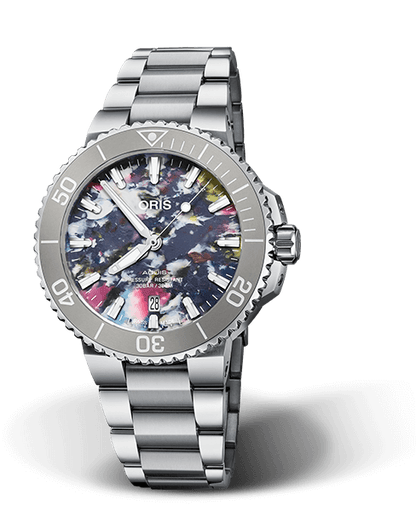 Aquis Date, 41.50 mm, Multicoloured, Stainless steel Strap, Stainless steel screw-in security crown, Multi-piece stainless steel case, ceramic minutes scale top ring