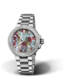 Aquis Date, 36.50 mm, Multicoloured, Stainless steel Strap, Stainless steel screw-in security crown, Multi-piece stainless steel case, ceramic minutes scale top ring