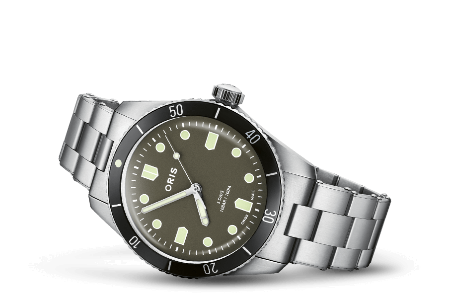 Oris X Hodinkee Calibre 400 Limited Edition, Green, Stainless steel Strap