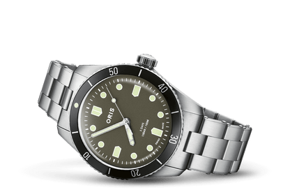 Oris X Hodinkee Calibre 400 Limited Edition, Green, Stainless steel Strap