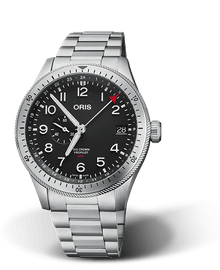 Big Crown ProPilot Timer GMT, 44mm, Black, Stainless steel Strap, Stainless steel screw-in security crown, Multi-piece stainless steel case, minutes scale top ring