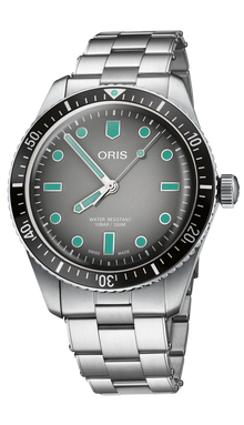 Divers Sixty-Five, 40.00 mm, Grey, Stainless steel Strap, Stainless steel screw-in security crown, Multi-piece stainless steel case, minutes scale top ring