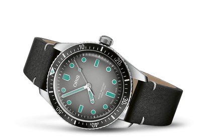 Divers Sixty-Five, Grey, Leather Strap