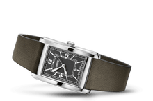 Rectangular, Green, Leather Strap