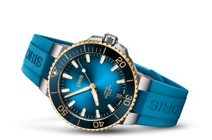 Aquis Date Calibre 400, Blue, Rubber Strap
