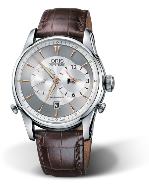 Artelier Worldtimer, 42.50mm, Grey, Leather Strap, Stainless steel crown and pushers, Multi-piece stainless steel case