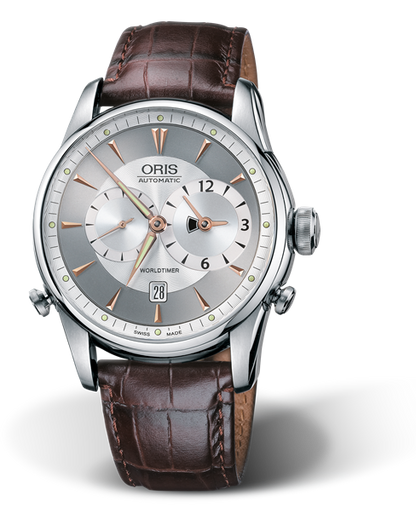 Artelier Worldtimer, 42.50mm, Grey, Leather Strap, Stainless steel crown and pushers, Multi-piece stainless steel case