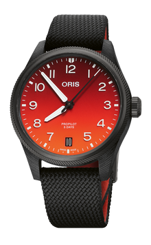 Coulson Limited Edition, 41.00 mm, Red, Textile Strap, Titanium screw-in security crown, grey PVD plated, Multi-piece carbon fibre, titanium case, grey PVD plated