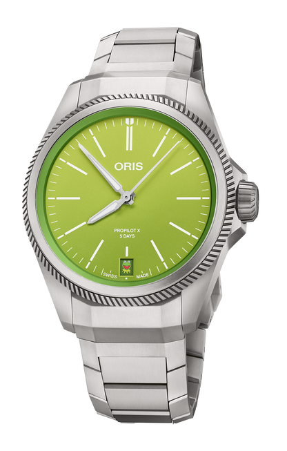 ProPilot X Kermit Edition, 39.00 mm, Green, Titanium Strap, Titanium screw-in security crown, Multi-piece titanium case