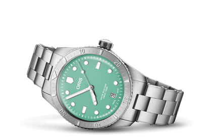 Divers Sixty-Five 'Cotton Candy', Green, Stainless steel Strap