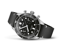 Divers Sixty-Five Chronograph, Black, Leather Strap