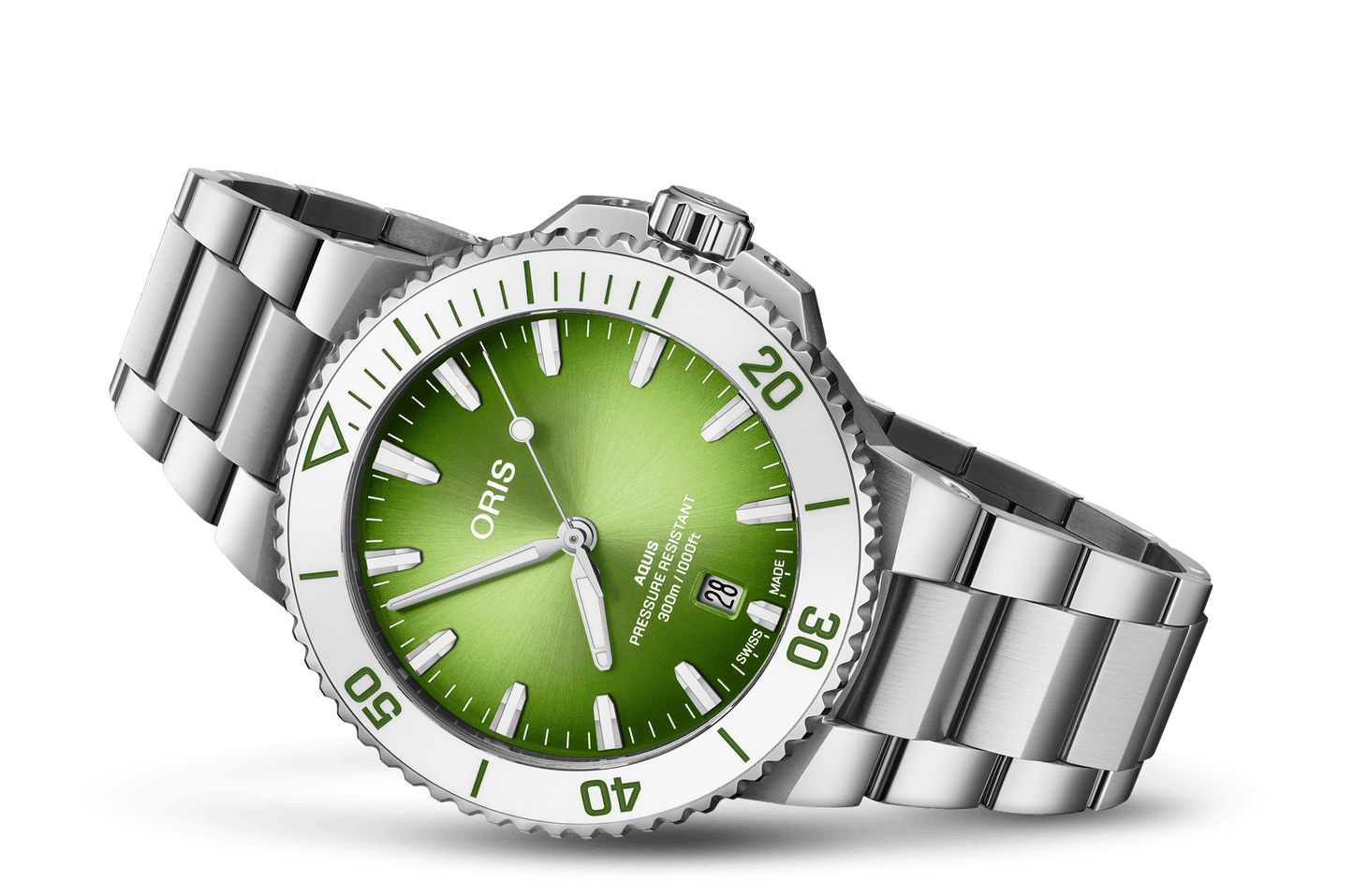 Aquis Date Taste of Summer, Green, Stainless steel Strap
