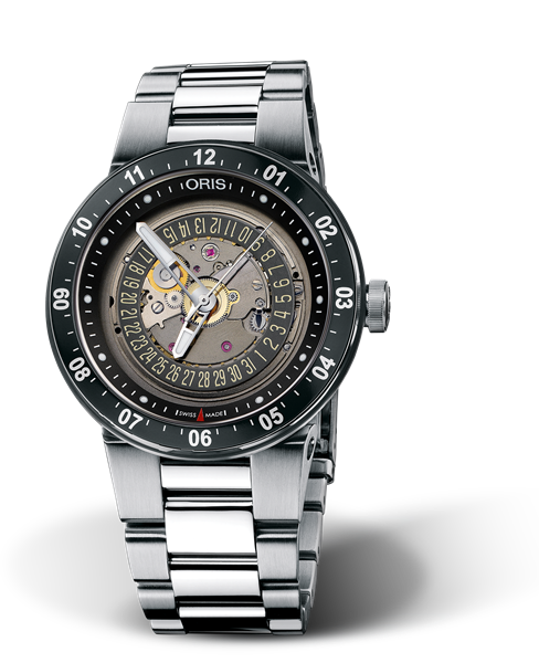 WilliamsF1 Team Skeleton Engine Date, 42mm, Black, Stainless steel Strap, Stainless steel crown, Multi-piece stainless steel case, hours scale top ring, flexible lugs