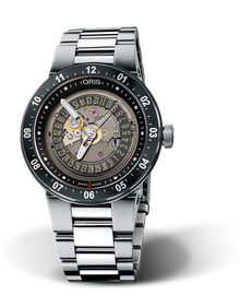 WilliamsF1 Team Skeleton Engine Date, 42mm, Black, Stainless steel Strap, Stainless steel crown, Multi-piece stainless steel case, hours scale top ring, flexible lugs