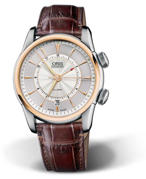 Artelier Alarm, 42.50mm, Grey, Leather Strap, Stainless steel crowns, Multi-piece stainless steel case, 18K rose gold top ring