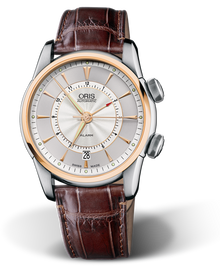 Artelier Alarm, 42.50mm, Grey, Leather Strap, Stainless steel crowns, Multi-piece stainless steel case, 18K rose gold top ring