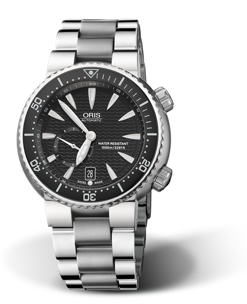 Divers Titan 'C' Small Second, Date, 44.00 mm, Black, Titanium Strap, Stainless steel screw-in security crown and Helium valve, Multi-piece titanium case, ceramic minutes scale top ring