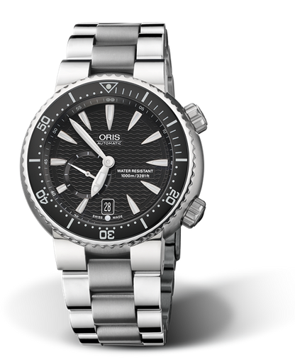 Divers Titan 'C' Small Second, Date, 44.00 mm, Black, Titanium Strap, Stainless steel screw-in security crown and Helium valve, Multi-piece titanium case, ceramic minutes scale top ring