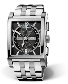 Rectangular Titan Chronograph, 38.00 x 43mm, Black, Titanium Strap, Stainless steel crown and pushers, Multi-piece titanium case