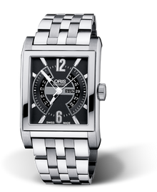 Rectangular Titan Day Date, 33.80 x 39mm, Black, Titanium Strap, Stainless steel crown, Multi-piece titanium case