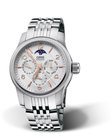 Big Crown Complication, 40mm, Grey, Stainless steel Strap, Stainless steel screw-in security crown, Multi-piece stainless steel case