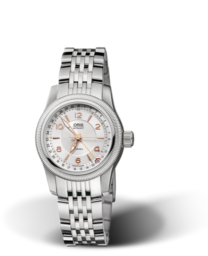Big Crown Pointer Date, 30mm, Grey, Stainless steel Strap, Stainless steel screw-in security crown, Multi-piece stainless steel case