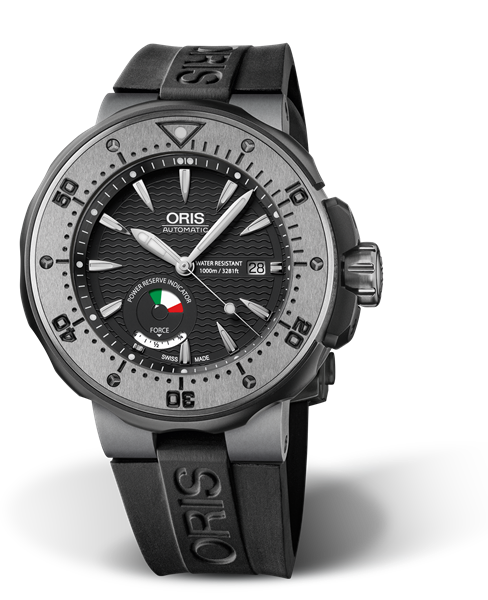 Col Moschin Limited Edition, 49.00 mm, Black, Rubber Strap, Stainless steel grey PVD plated screw-in security crown, automatic Helium Valve, Multi-piece titanium case, grey plated, Tungsten minutes scale top ring