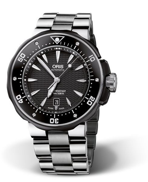 ProDiver Date, 49.00 mm, Black, Titanium Strap, Stainless steel, screw-in security crown, automatic Helium Valve, Multi-piece titanium case, rubber ceramic minutes scale top ring