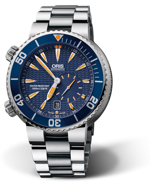 Great Barrier Reef" Limited Edition, 47mm, Blue, Stainless steel Strap, Stainless steel screw-in security crown and Helium valve, Multi-piece stainless steel case, minutes scale top ring