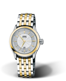 Artelier Date, 31mm, Grey, Stainless steel Strap, Stainless steel crown, Multi-piece stainless steel case, yellow gold PVD plated top ring