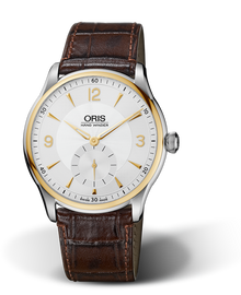 Artelier Hand Winding, Small Second, 40mm, Grey, Leather Strap, Stainless steel crown, Multi-piece stainless steel case, yellow gold PVD plated top ring